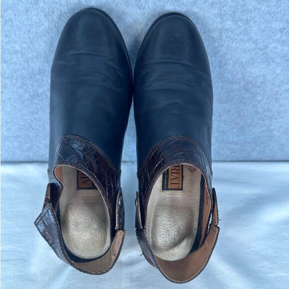 Ariat Womens sz 9.5 Black & Brown Clogs Western Classic Slip-On Low Heel Comfort - Picture 7 of 15